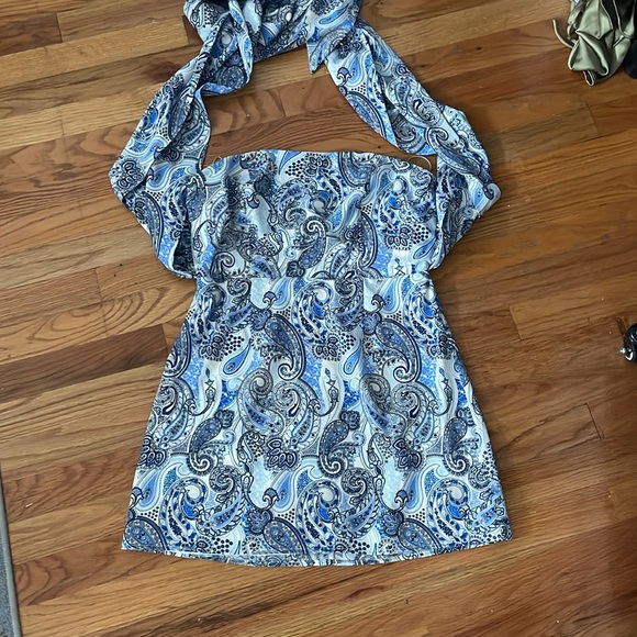 Revolve Blue Paisley Mini Dress - Picture 4 of 5